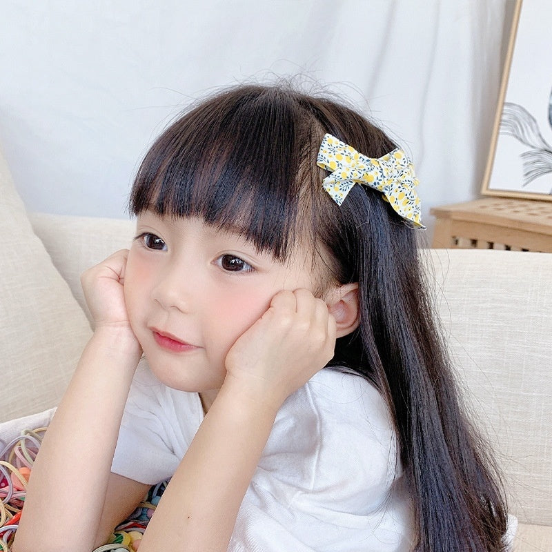 Girls' Bow Floral Fabric Barrettes