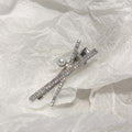Fashion Silver Cross X-shaped Rhinestone Barrettes Women