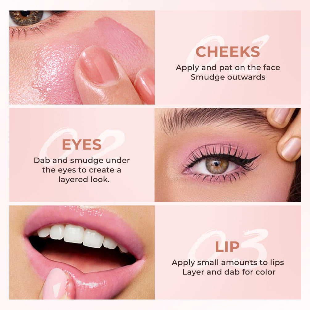 Qibest Warm Blush Black Transparent Crystal Color Changing PH Magic Gel Natural Nude Makeup Lip Cheek Dual-use Makeup