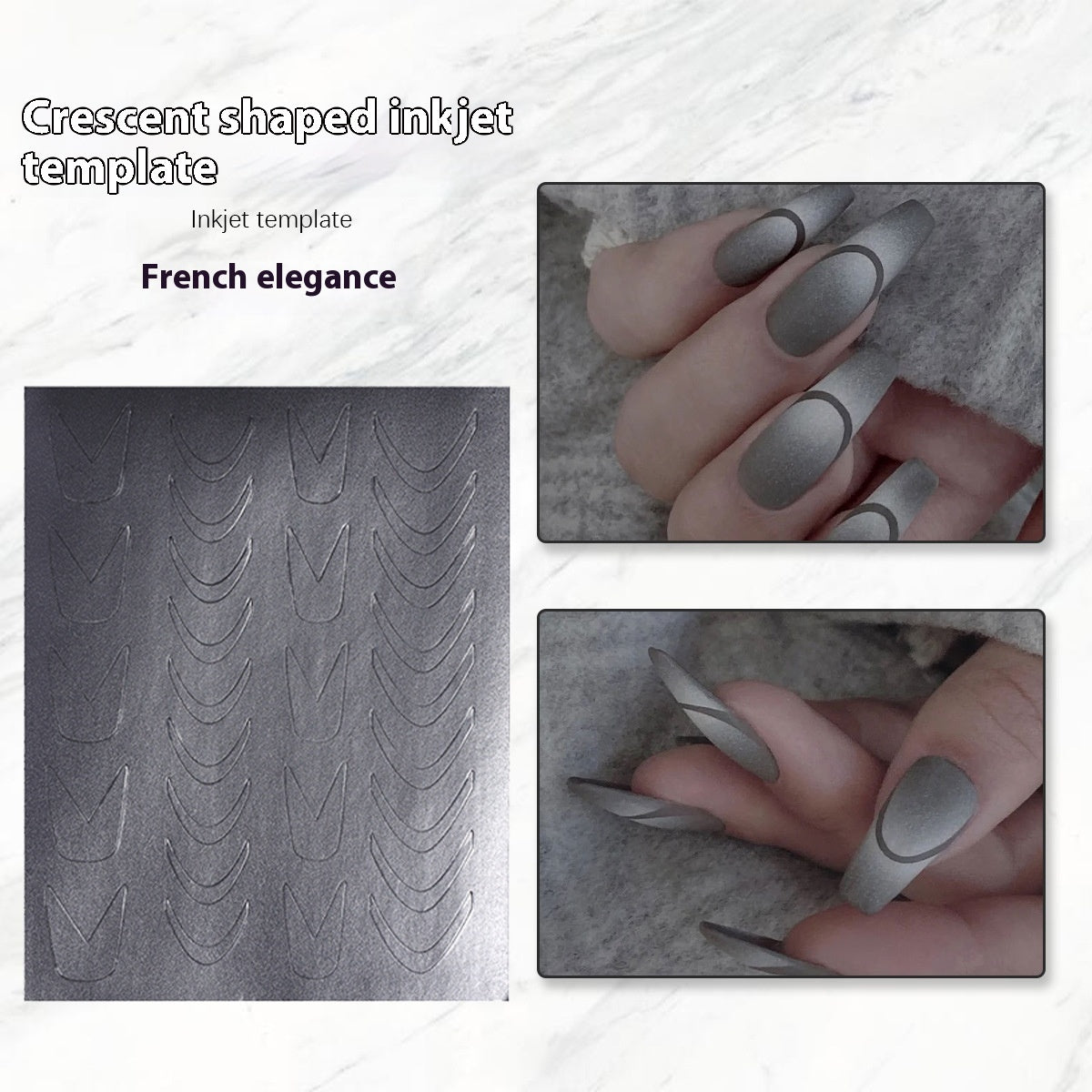 French Nail Painting Hollow Sticker