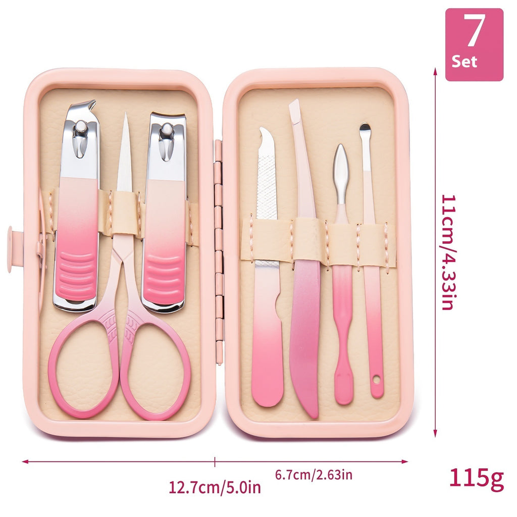 Gradient Color Nail Clippers Suit Stainless Steel Nail Clippers Cuticle Nipper