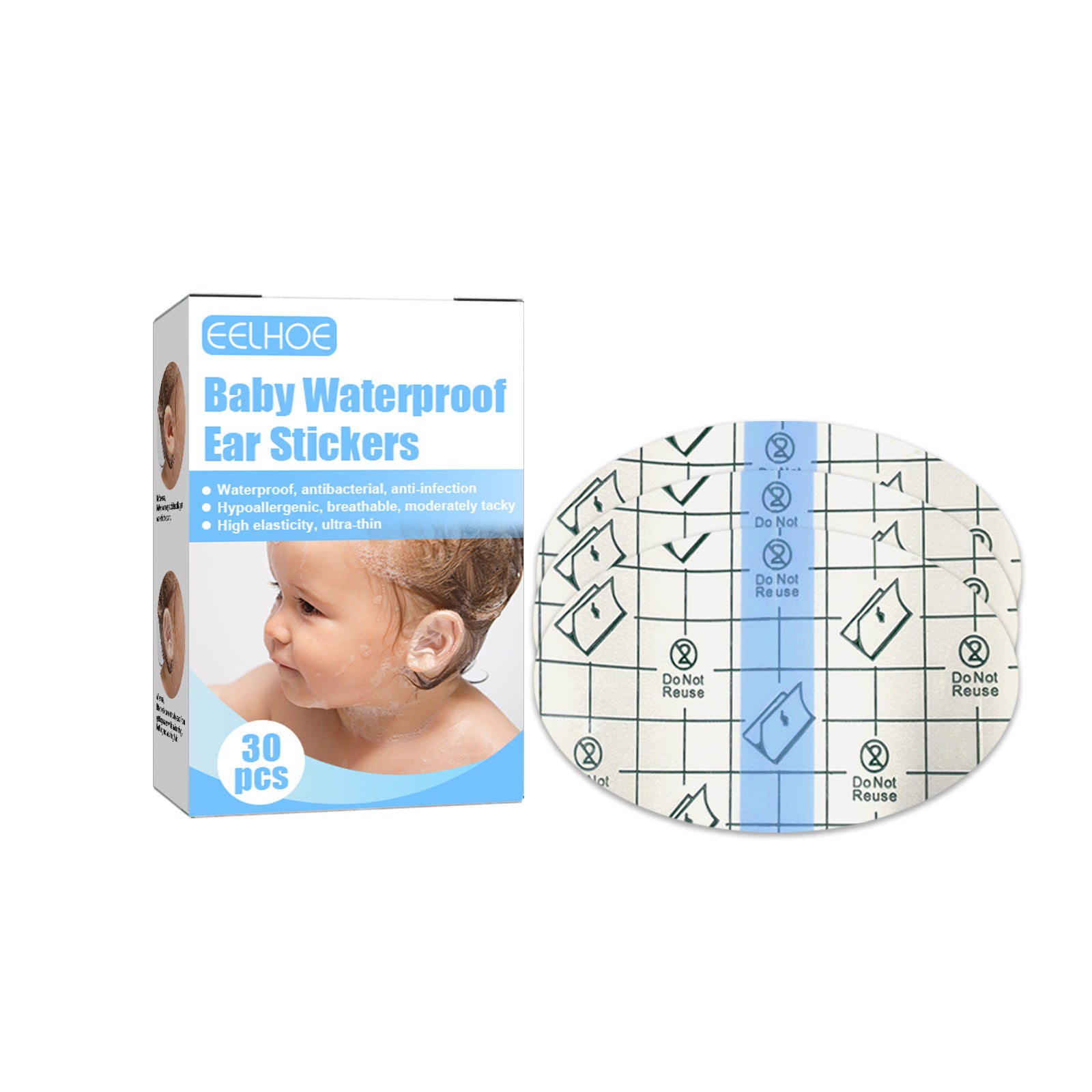 Eelhoe Waterproof Ear Patch Swimming Shower Shampoo