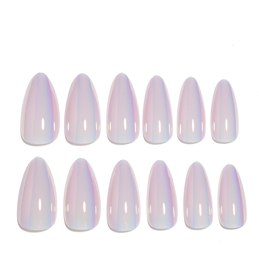 European And American Wear Nail Manicure Electroplated Almond Pink
