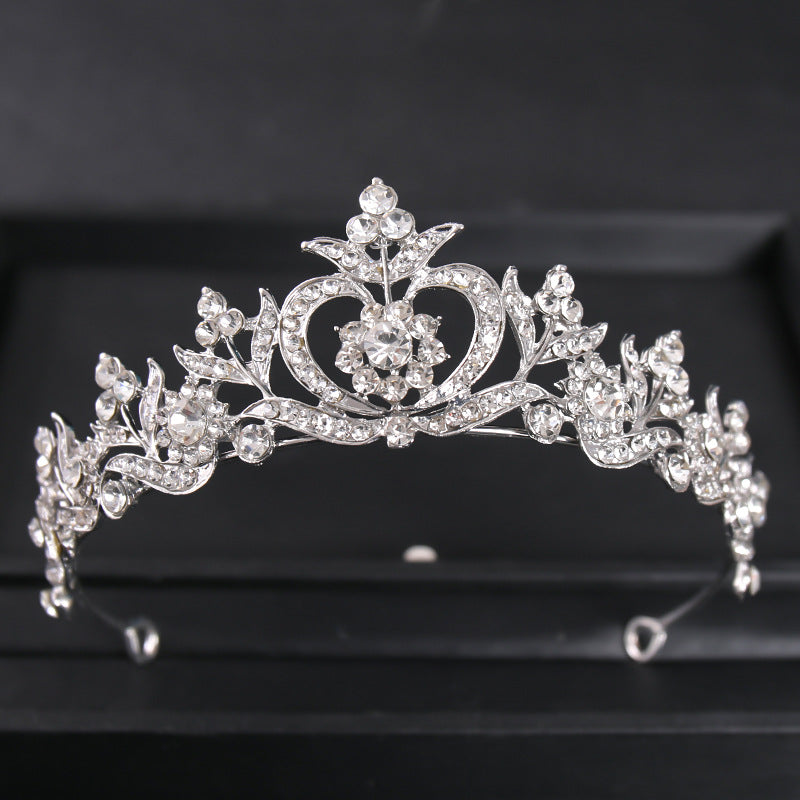 Baroque Bridal European And American Pearl Hair Accessories Alloy Rhinestone Crown