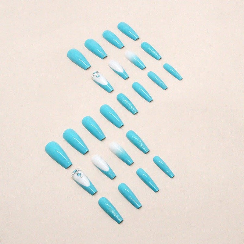 Solid Color Long Ballet Nail Diamond In The Debris Salt Sweet Girl Wear Nail