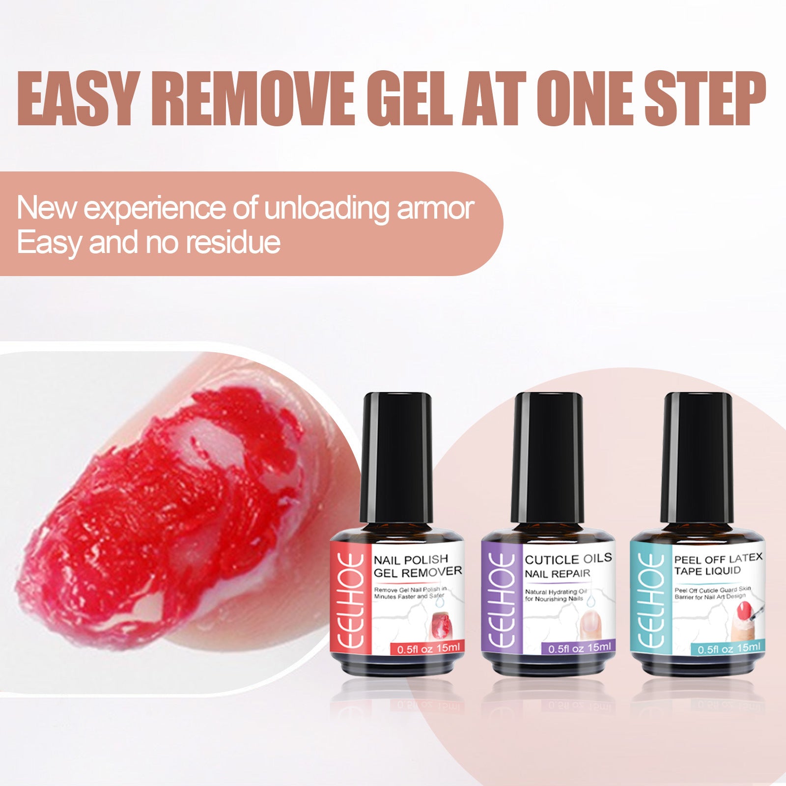Eelhoe Gel Nail Polish Remover Easily And Quickly Dissolves Nails