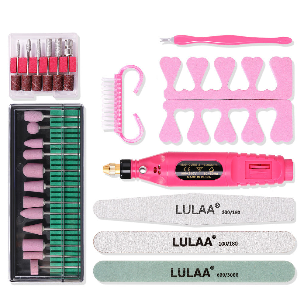 Laulaa Nail Polishing Machine Portable Mini Electric Nail Beauty Tool Set