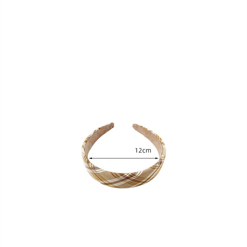 Wide Version Thick Solid Color Striped Plaid Headband