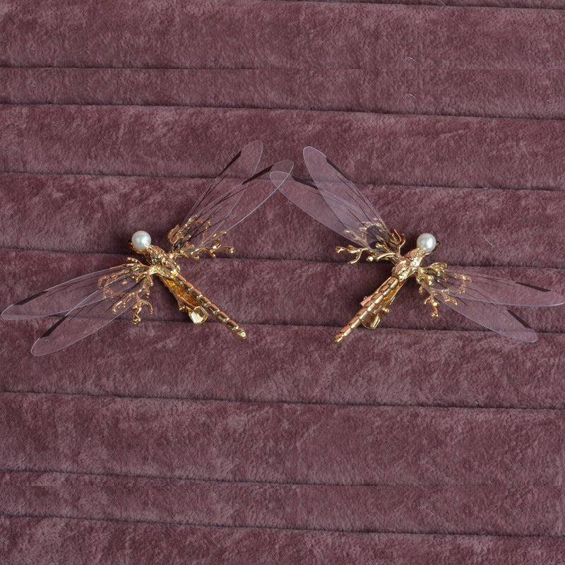 European Golden Dragonfly Side Clip Headdress