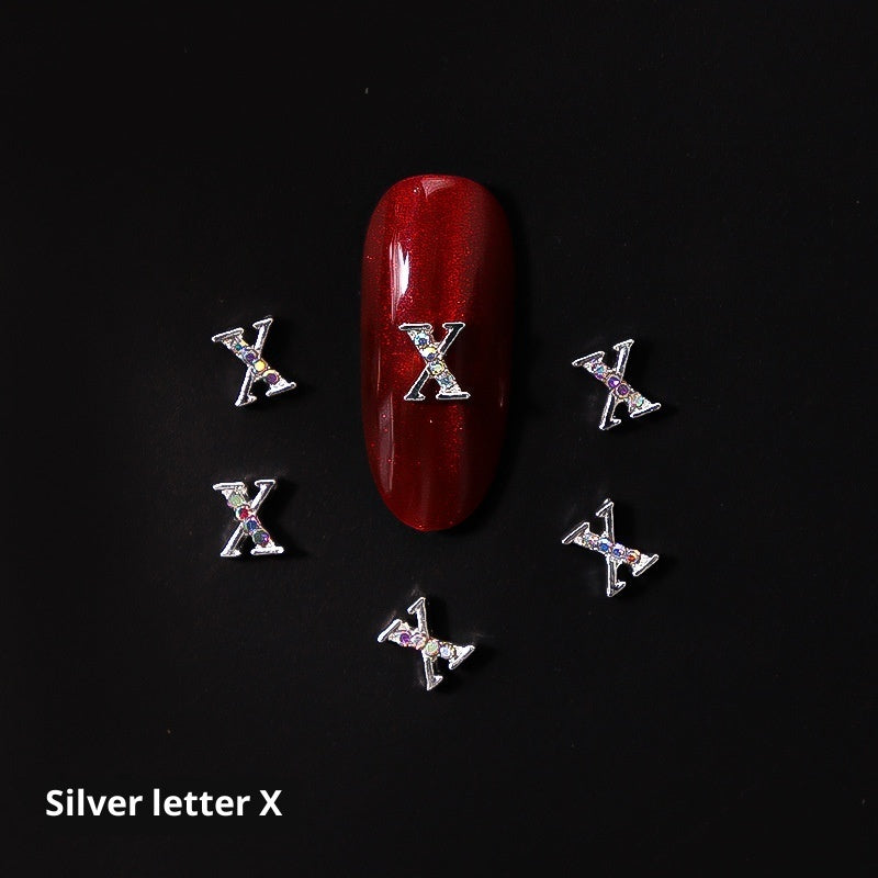 Cooc 26 Letter Alloy Nail Ornament Nail Crystal