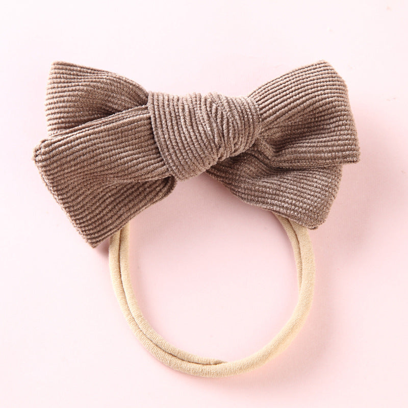 Elastic Nylon Hair Rope 17 Colors Corduroy Bow Baby Hair Tie