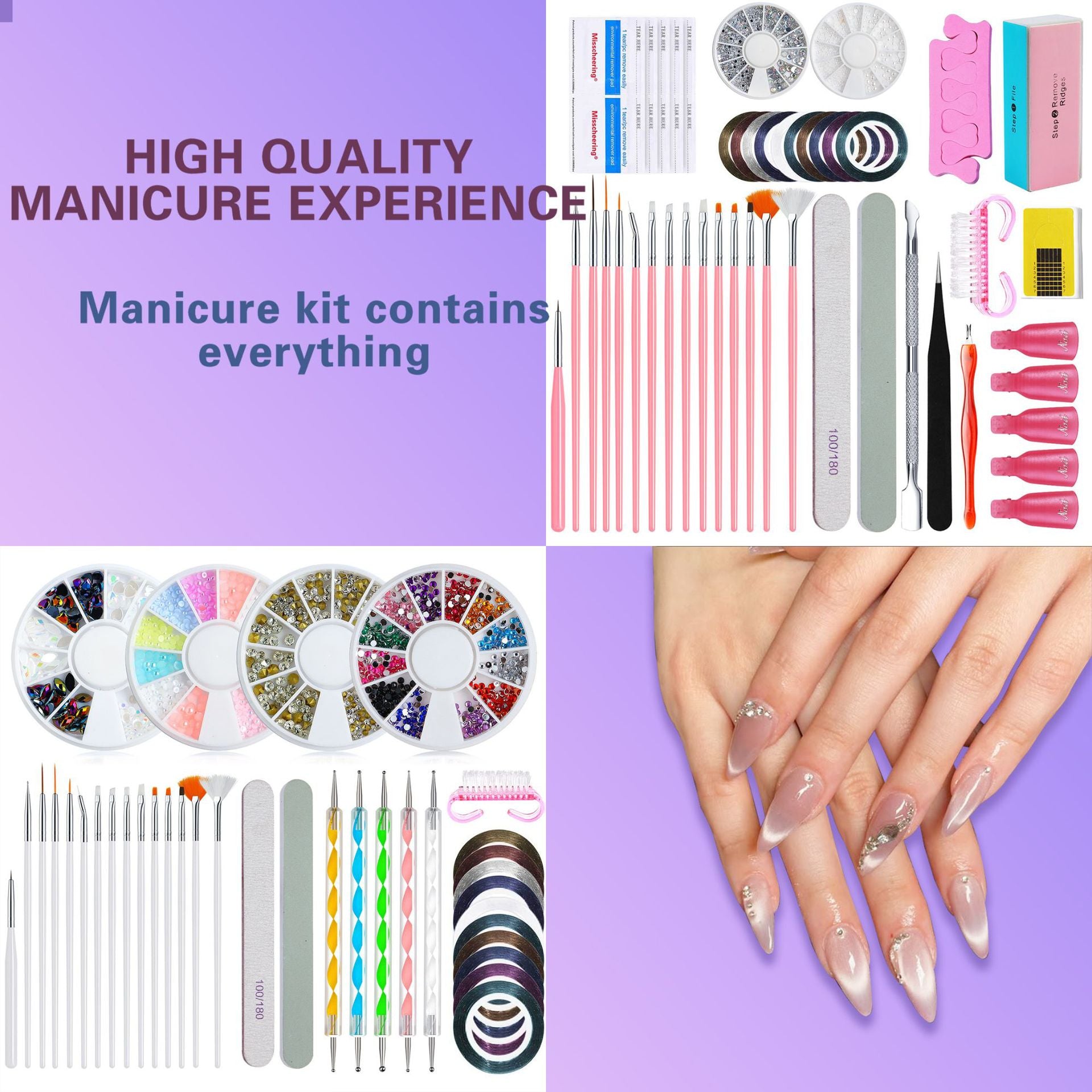 15ml Nail Extension Gel Nail Form Brush 12-Piece Nail Art Tool Set