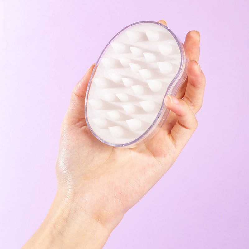 Transparent Oval Massage Shampoo Brush Soft Teeth