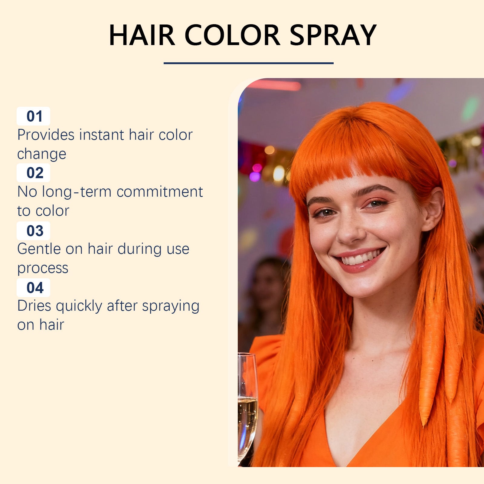 Eelhoe Temporary Orange Hair Spray For Gentle Even Color Correction And A Shiny Uniform Finish