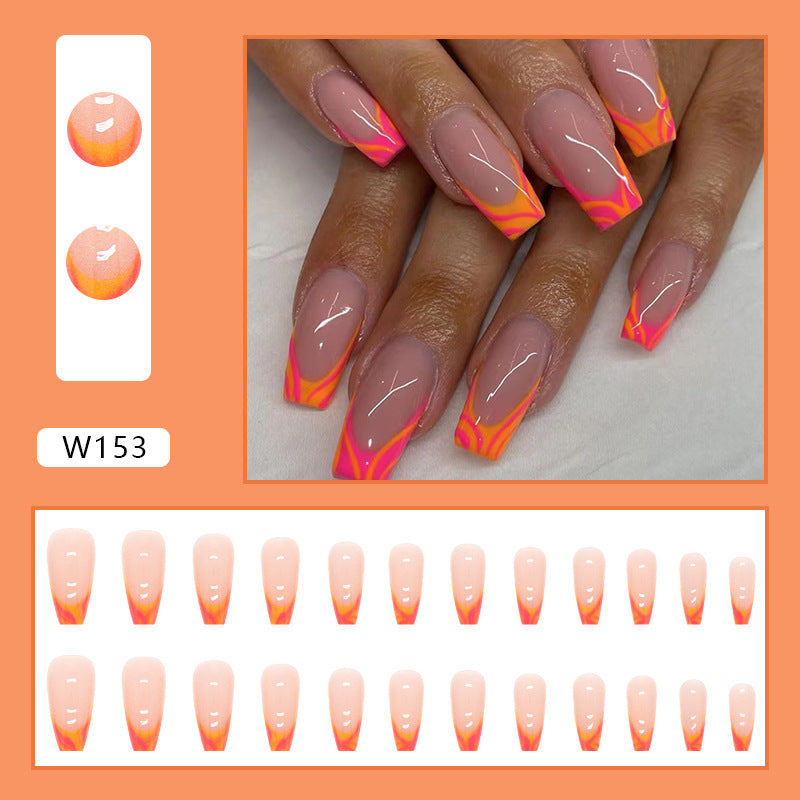 Mid-length Smudges French Nail Sticker