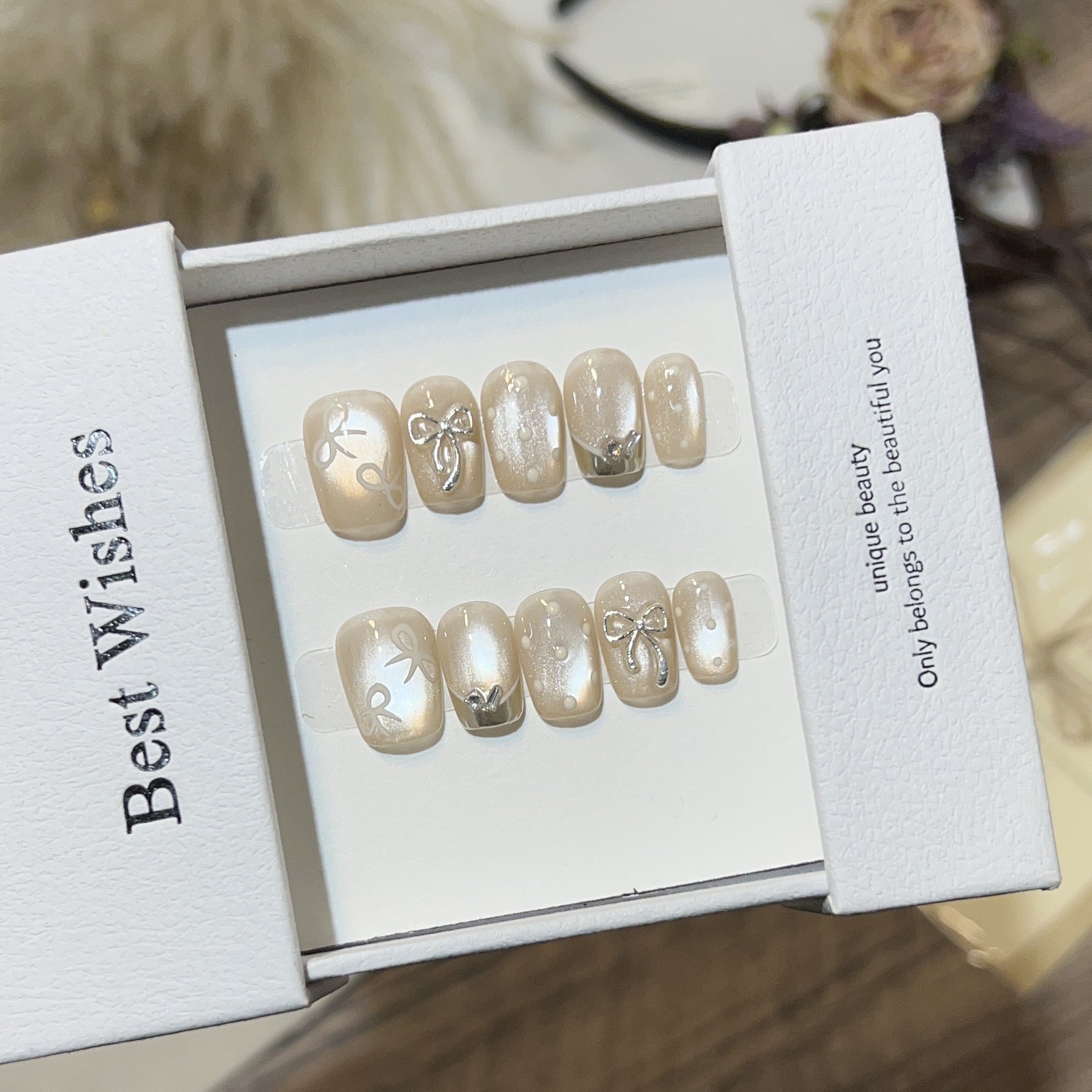 Best wishes Cat Eye Kafuu Wear Nail Short High-grade Atmosphere Light Bulb Cat Eye Manicure