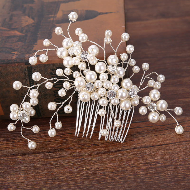 Handmade Glass Crystal Hair Comb For Bride