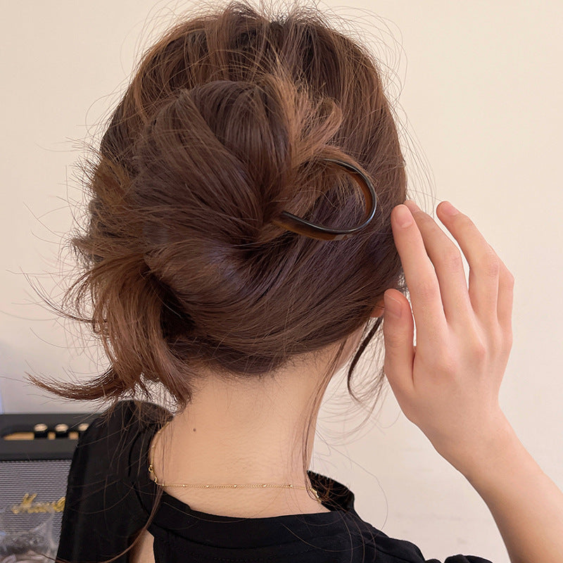 Retro U-shaped Hairpin Bun Updo Women's Headdress