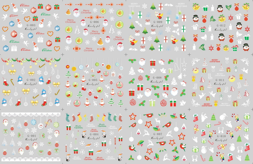Ladies Christmas Nail Sticker Full Style