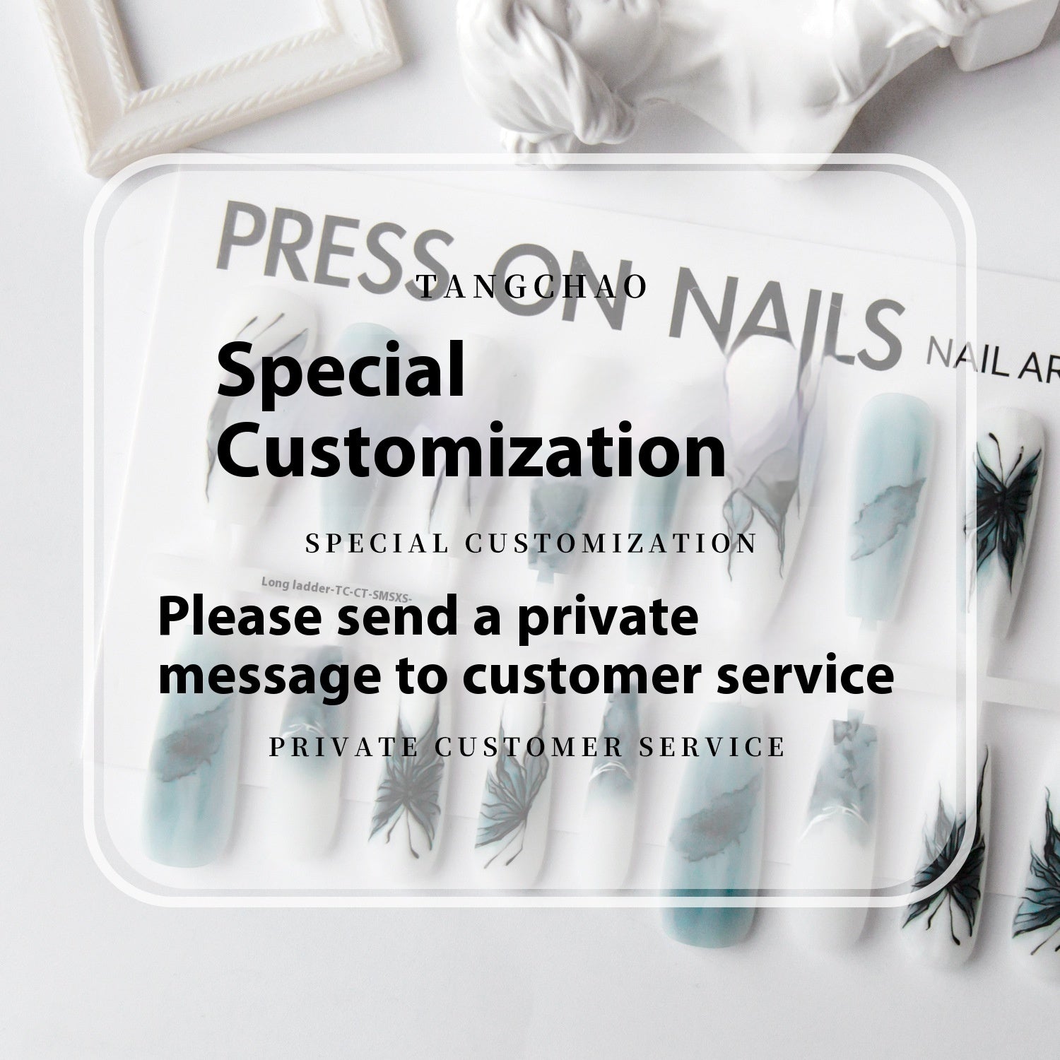 Press On Nails Ancient Style New Chinese Style Wear Nail Tip French Autumn And Winter Background Color