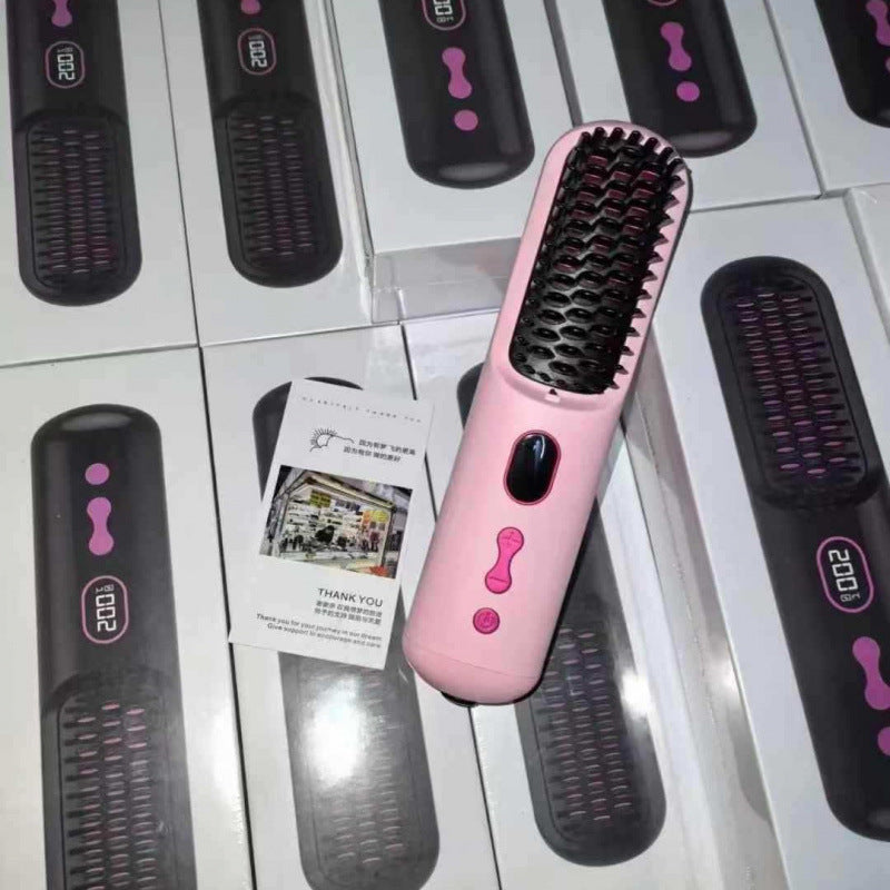 LCD Wireless Portable Hair Straightener Comb
