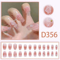 D356 Gentle Style Nail Tips Three-dimensional Camellia Blush Blooming