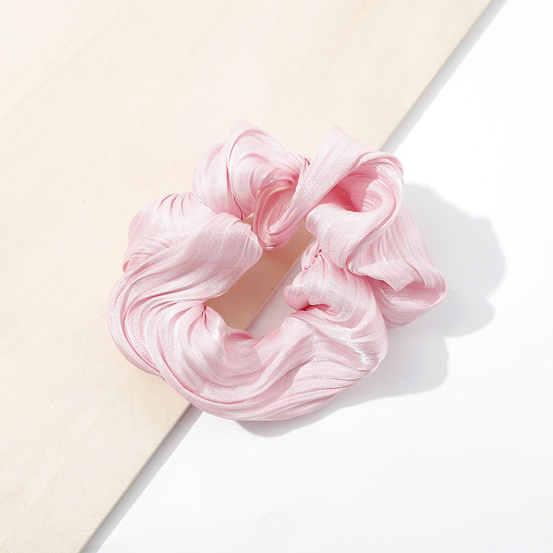 Simple Large Intestine Ring Solid Color Fabric Craft Hair Ring