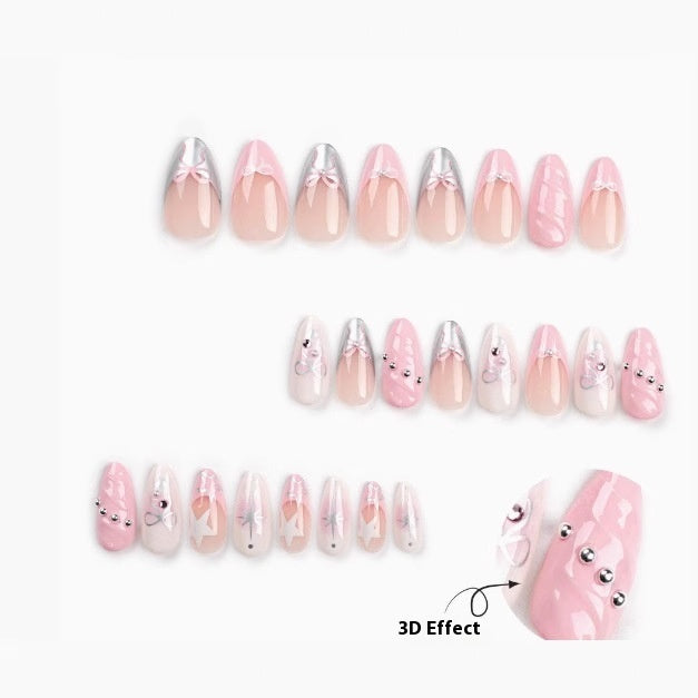 Wearable Nail Shaped Piece Nail 3D Bow