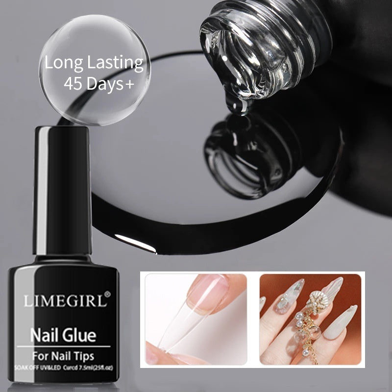 LimeGirl Nail Glue Glass Bottle Fake Nail Patch Ornament Nail Glue