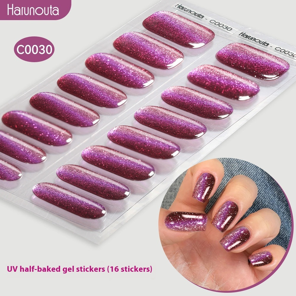 Harunouta Nail Stickers UV Gel Nail Sticker Semi-curing