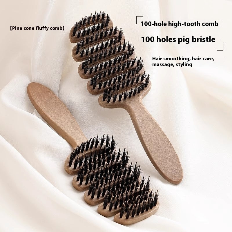 Bunge Pine Cone Pig Bristle Hair Comb Fluffy Pig Bristle Hair Comb Massage Head