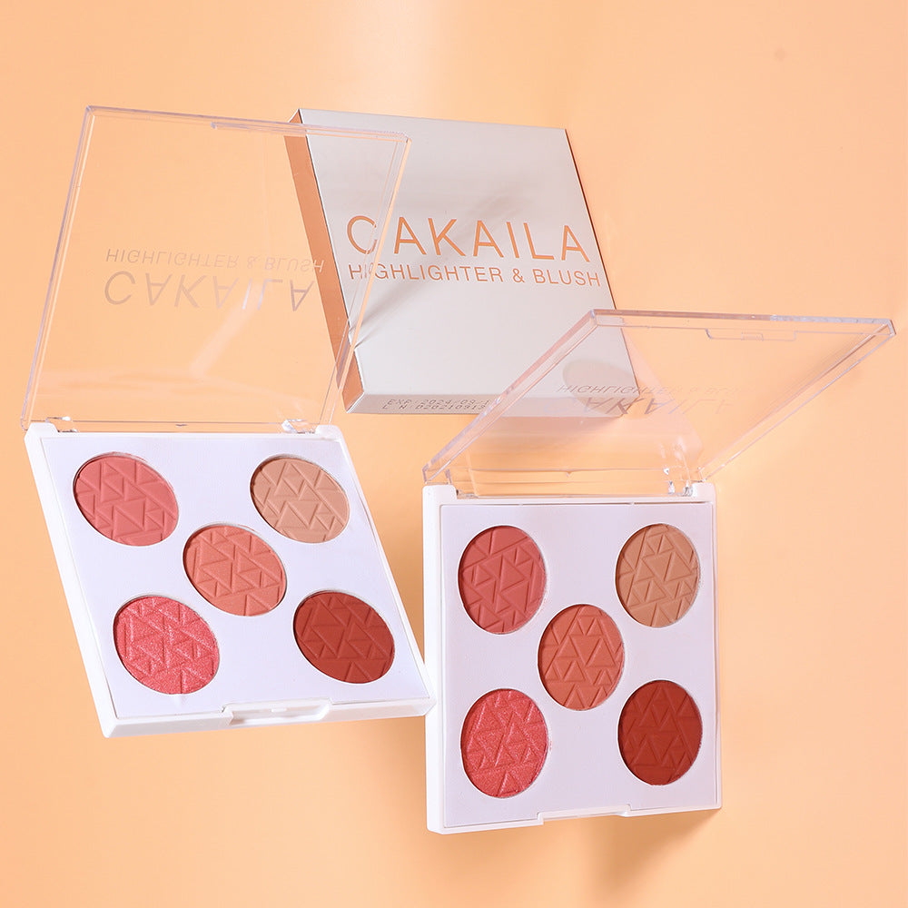 Cakaila Five-color Matte Pearl Rouge Blush Palette