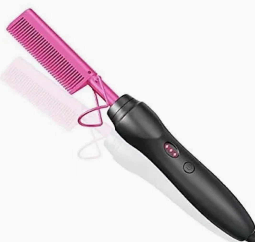Electric Straight Hair Curling Comb Dry Wet Dual Purpose Copper Comb