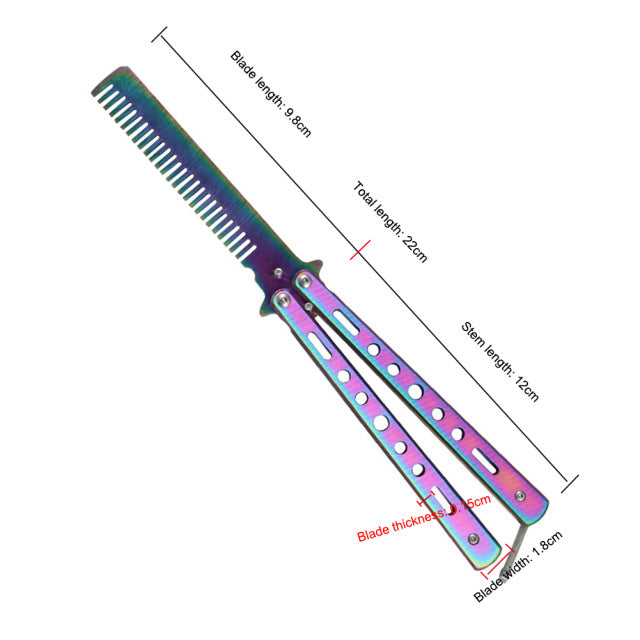 Folding Butterfly Comb Stainless Steel Practice Knife