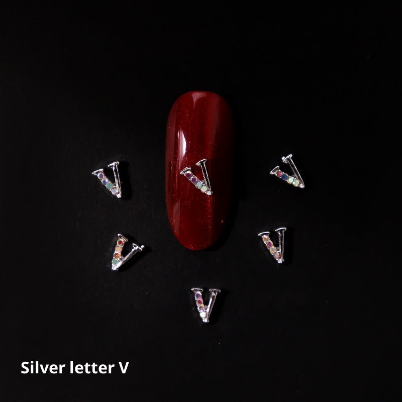 Cooc 26 Letter Alloy Nail Ornament Nail Crystal