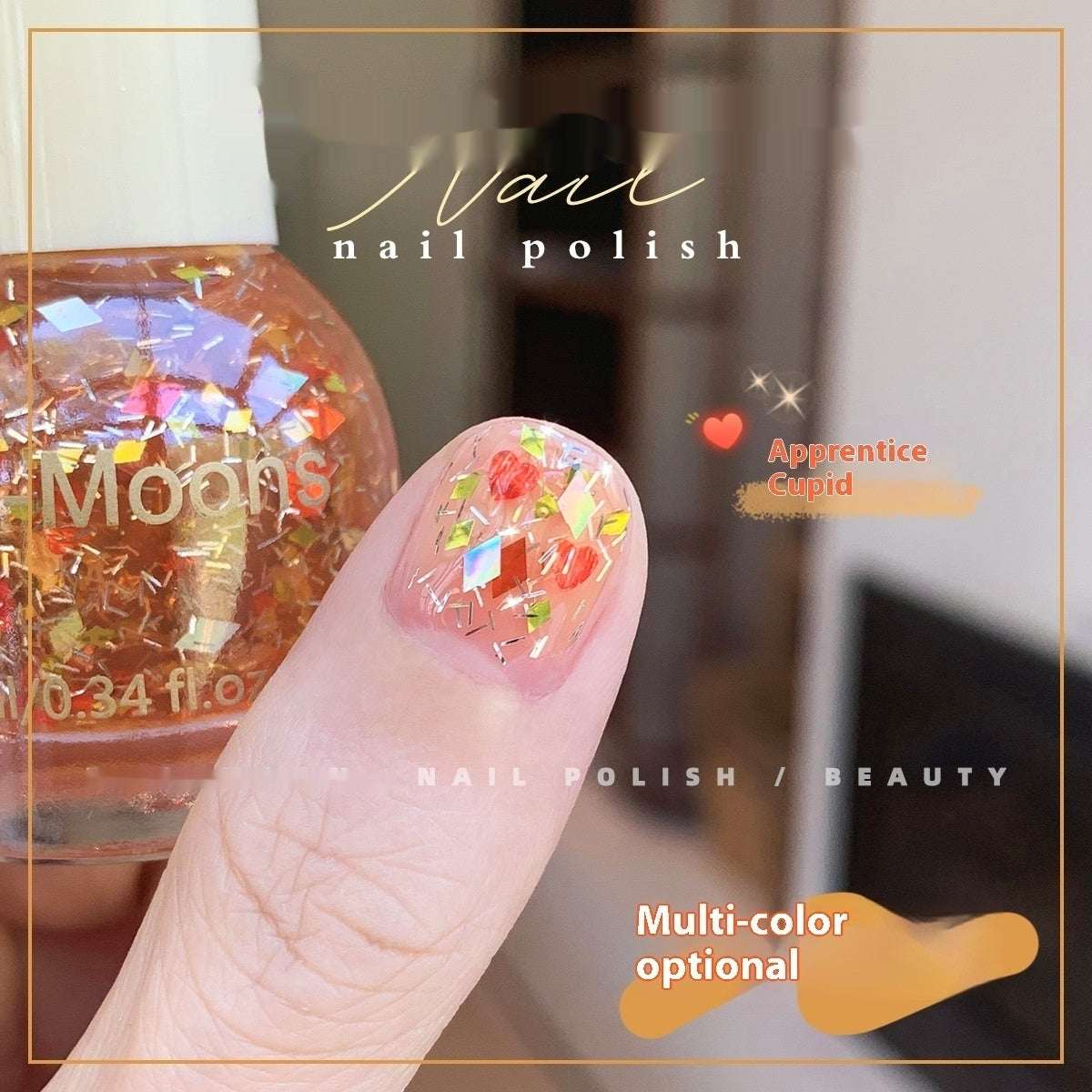 Moons White Sequins Nail Polish Baking-free And Tear-free