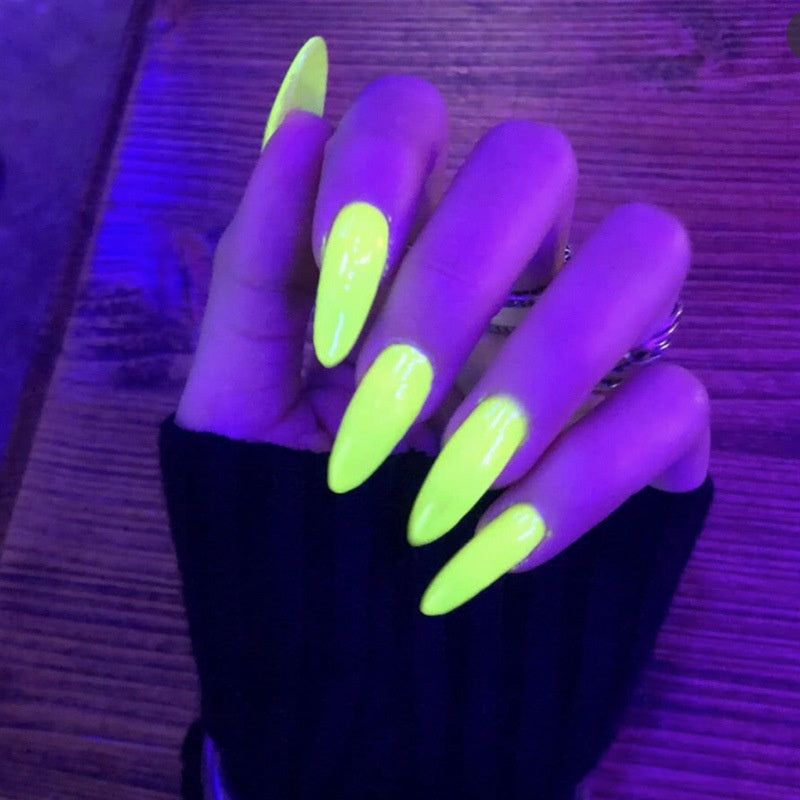 12-Color Fluorescent Nail Art Powder Set In A Barbie-Style Clear Box