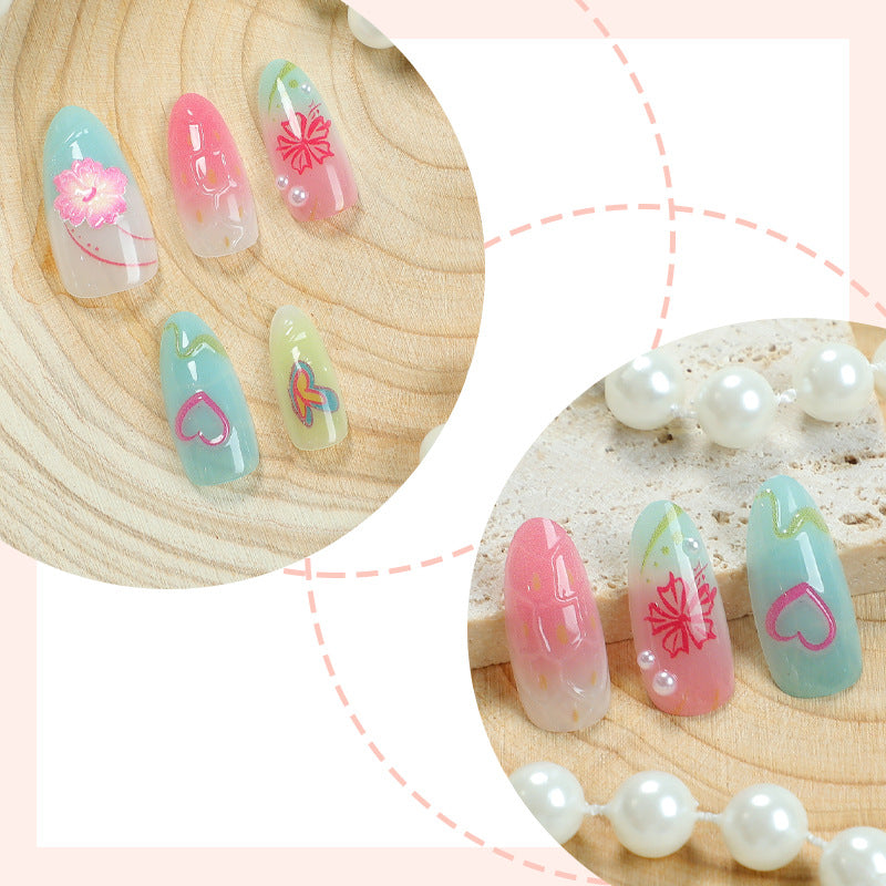 Women's Three-dimensional Flower Butterfly Love Nail Sticker