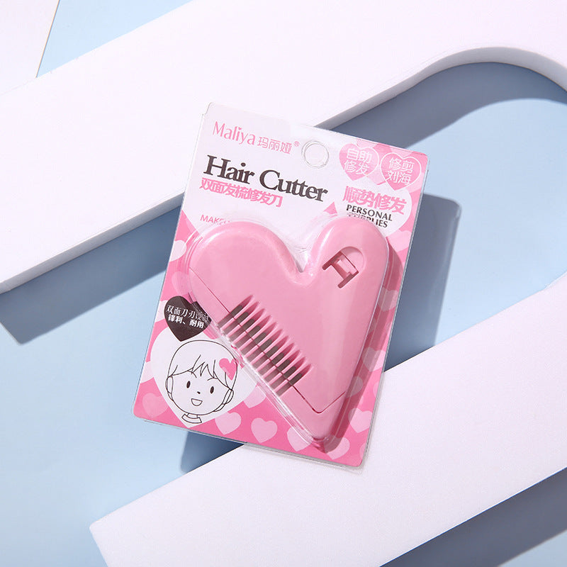Fringe Heart Double Side Comb And Trim Hair Knife