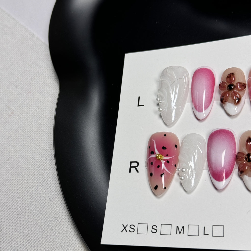 New Nail Beauty Patch Hand-painted Three-dimensional Carved Cute
