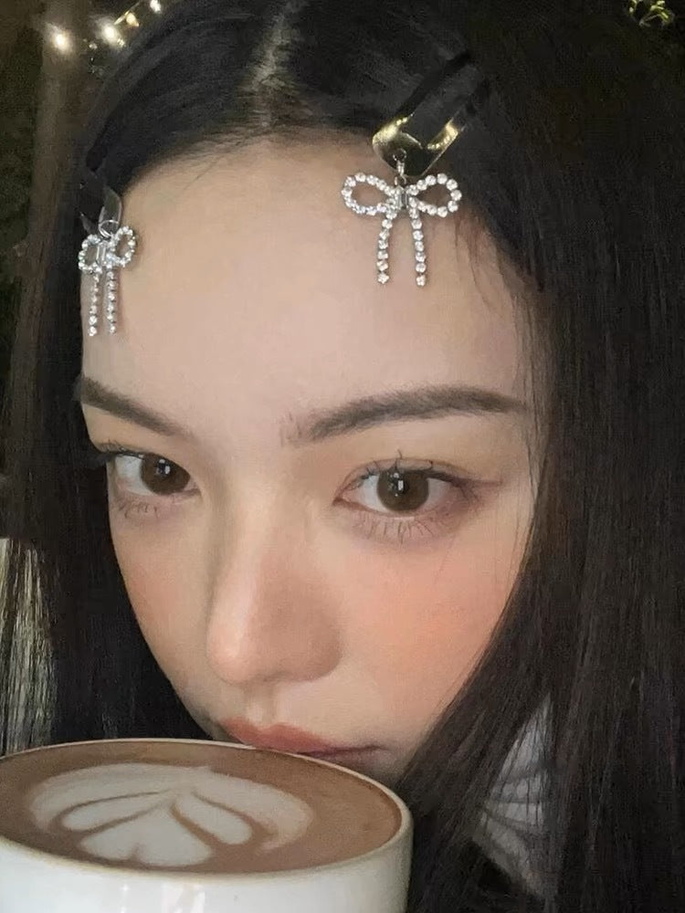 Women's Silver Bow Zircon Hairpin