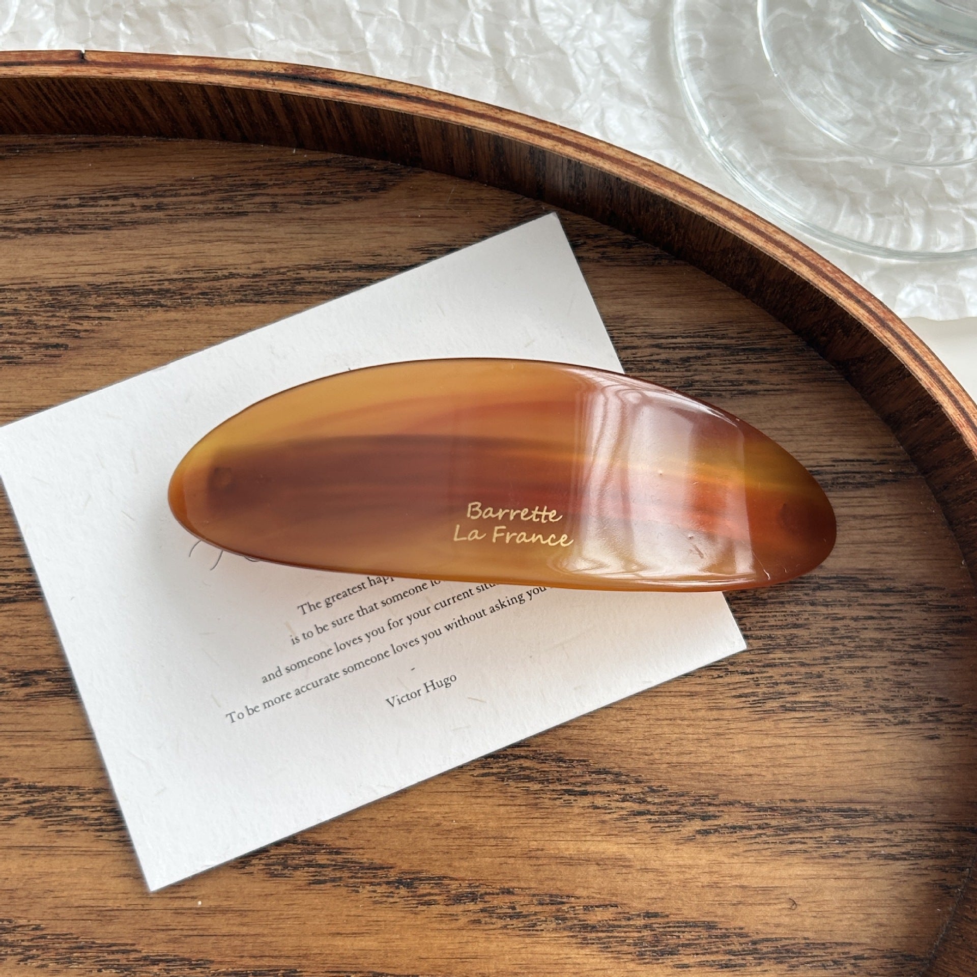 Mingshangjia French Style Temperament Acetic Acid Oval Low Ponytail Hairpin