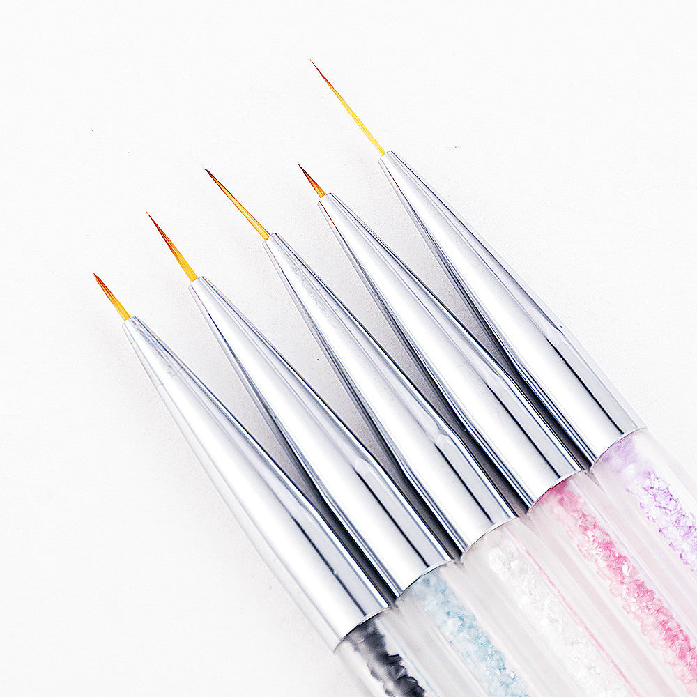 5pcs Set Of Brushes, Point Drill, Draw Line And Painted Nail Pen