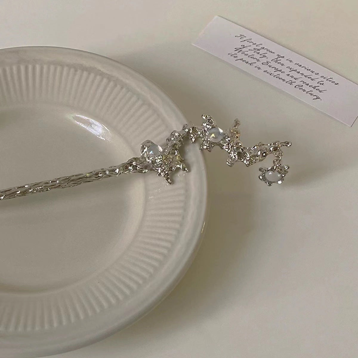 Korean Premium Feeling Moonstone Metal Hairpin