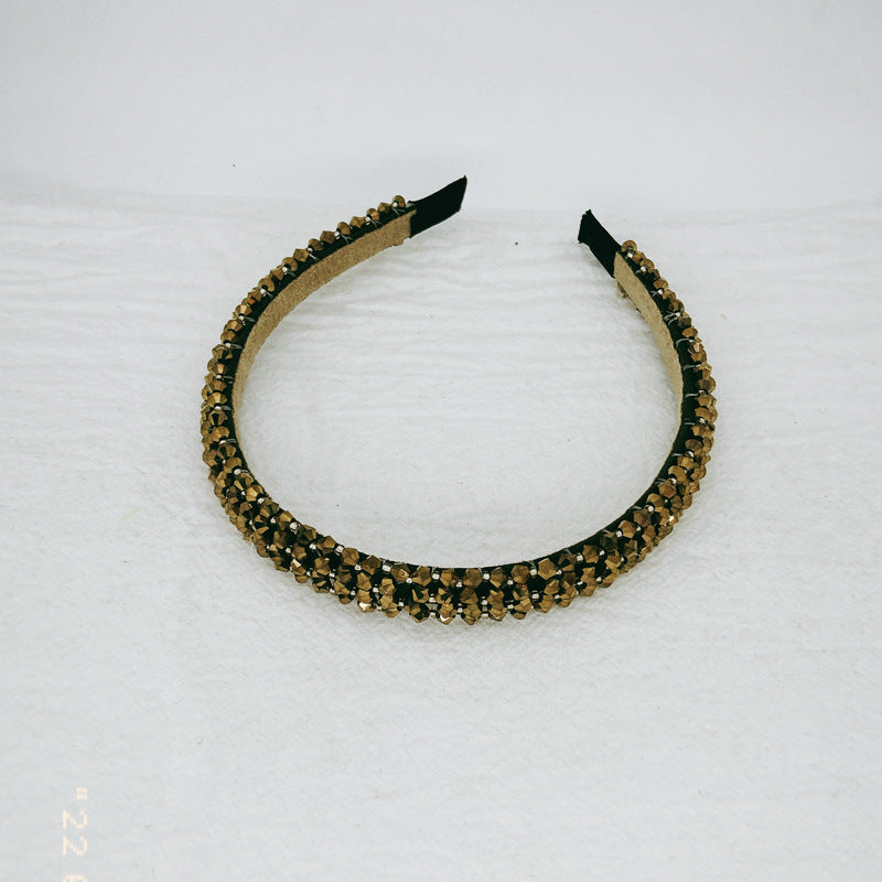 Women's Crystal Beaded Hair Hoop Woven Headwear