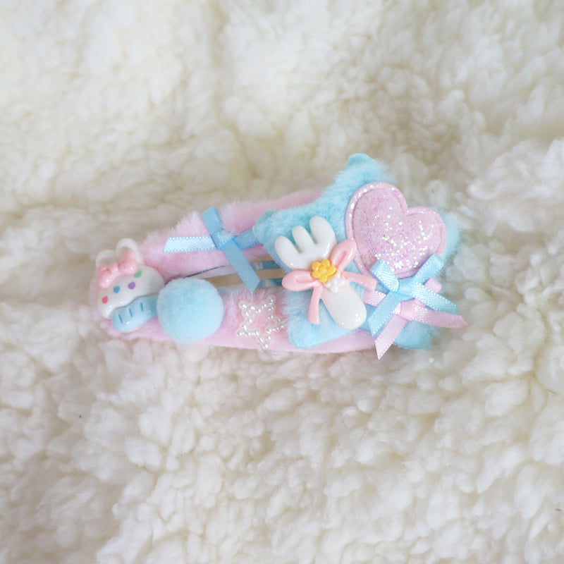 Cute Yellow Blue Plush XINGX Hairpin Headdress Lolita Bow