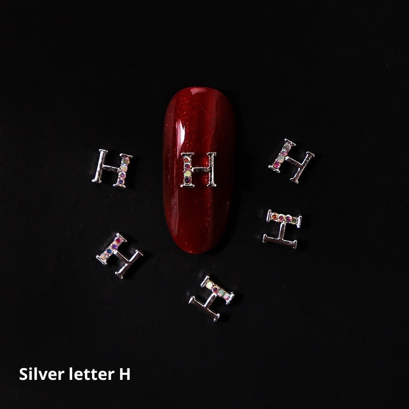 Cooc 26 Letter Alloy Nail Ornament Nail Crystal