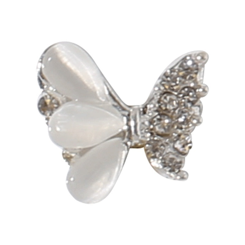 New Nail Beauty Butterfly Silver Metal Alloy Rhinestone DIY Ornament Accessories