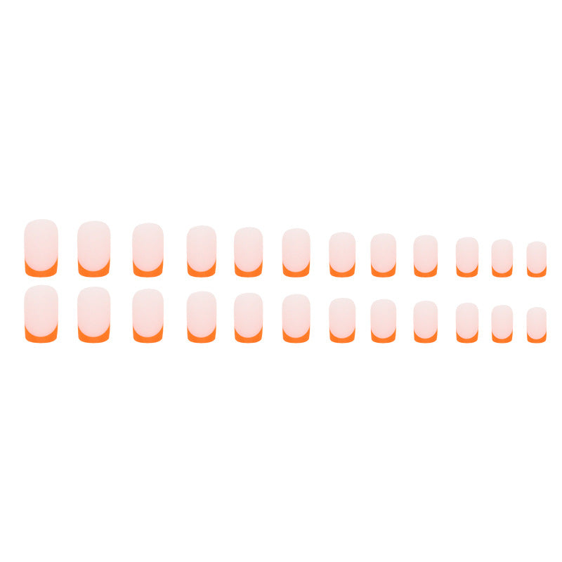 Simple Orange European Square Nail Sticker