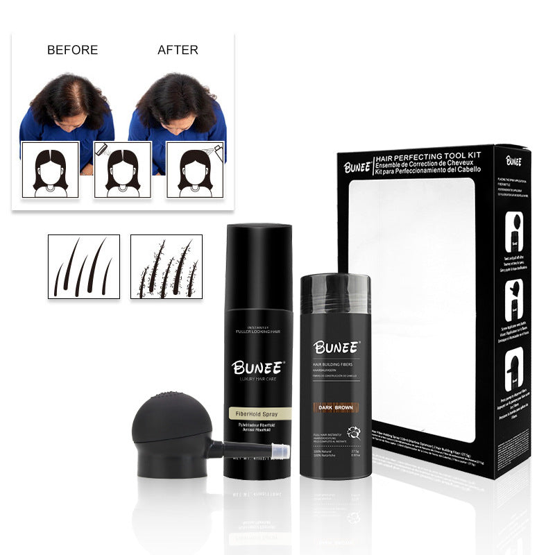 Bunee Dense Hair Fiber 275g Three-piece Suit Shaping Water Style Hair Fiber Powder Viewing Angle Effect Sparse Hair Hair Replacement